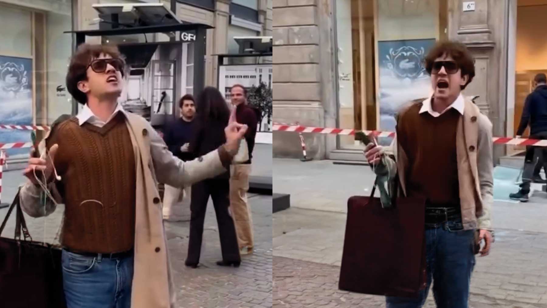 El estallido viral de un joven de Milán harto de los asaltos: ¡Si vienes y destruyes mi país, patada en el culo!