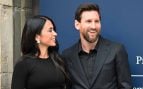 Antonela Roccuzzo y Leo Messi en Oviedo. (Foto: Europa Press)