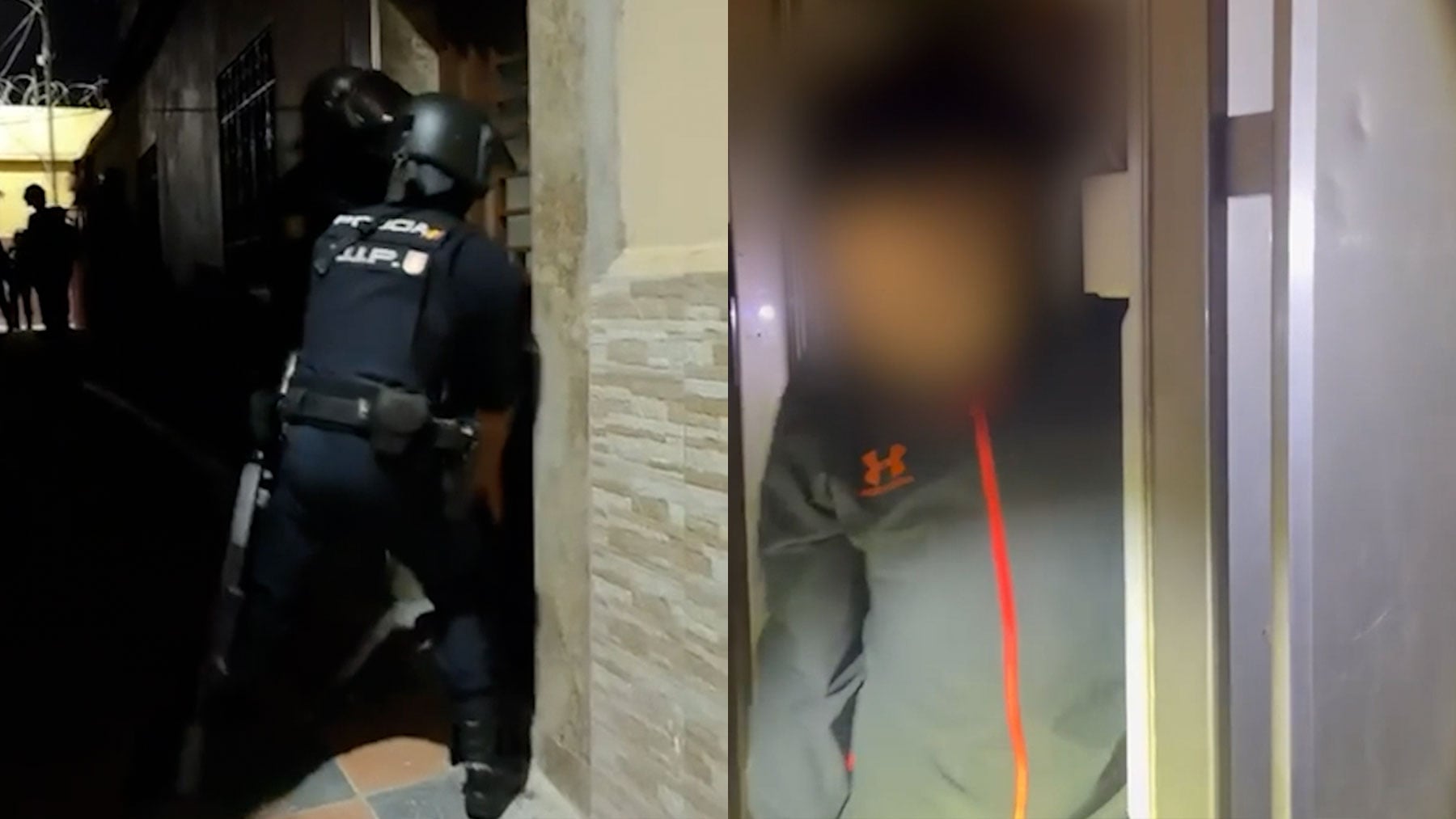 La Policía durante la operación en Ceuta.