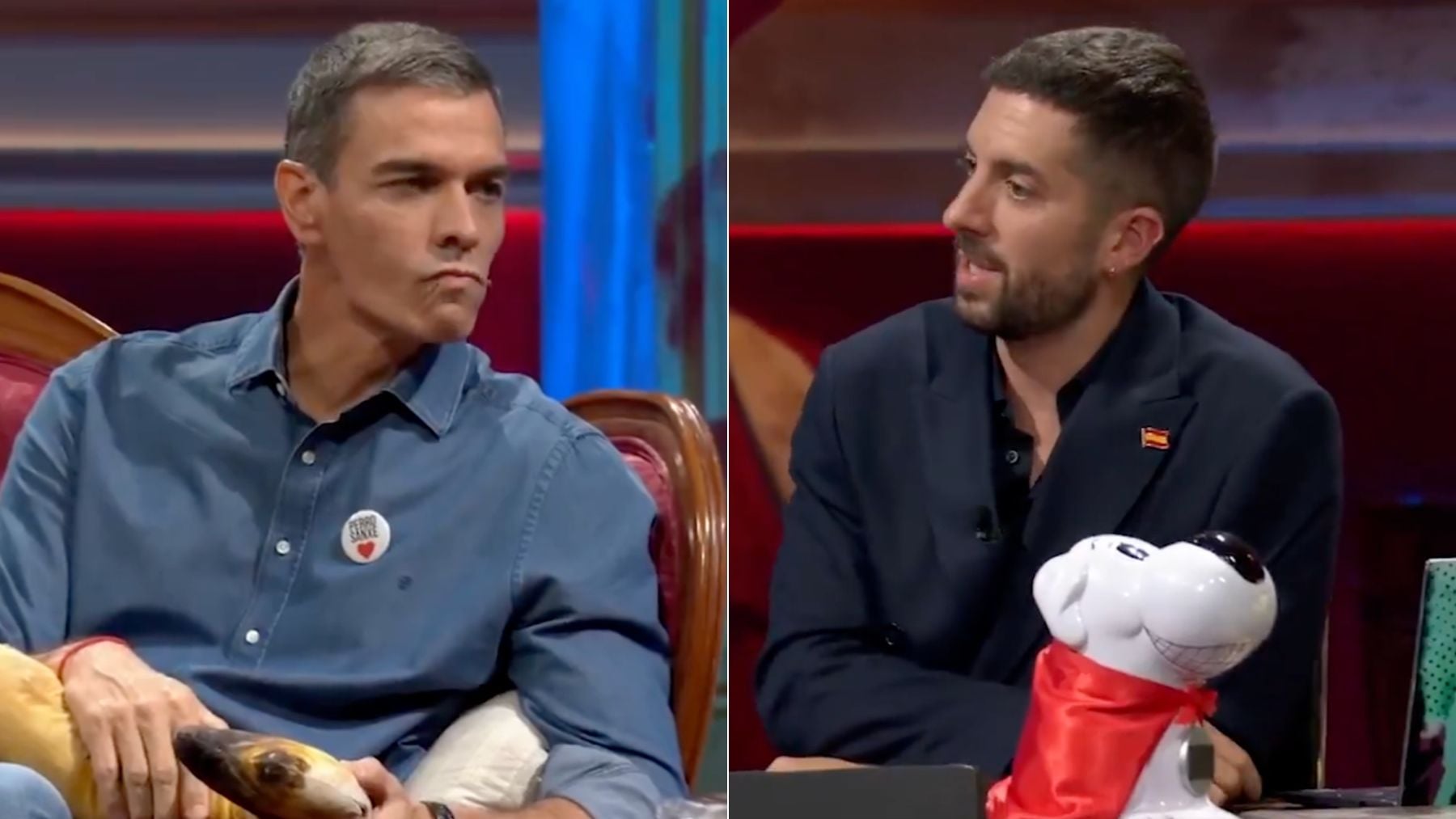 Pedro Sánchez y David Broncano en ‘La Revuelta’. (TVE)