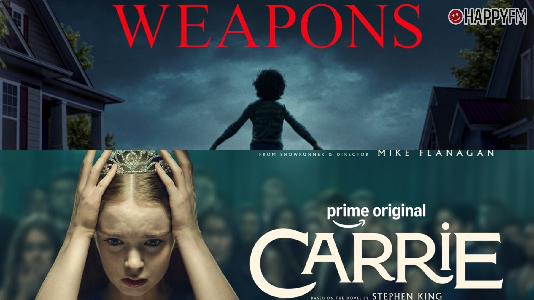Portadas de las películas ‘Weapons’ y ‘Carrie’ respectivamente (Fuentes: Netflix y Amazon Prime Video)