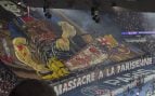 Tifo de los ultras del PSG atacando al FC Barcelona