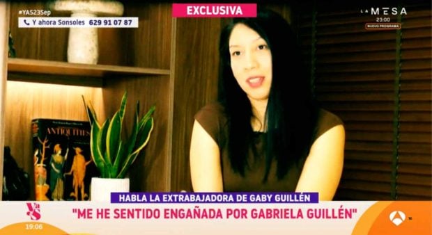 La ex empleada de Gabriela Guill&eacute;n. (Foto: Antena 3)