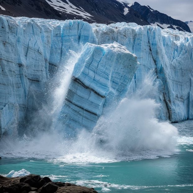Colapso de un glaciar.