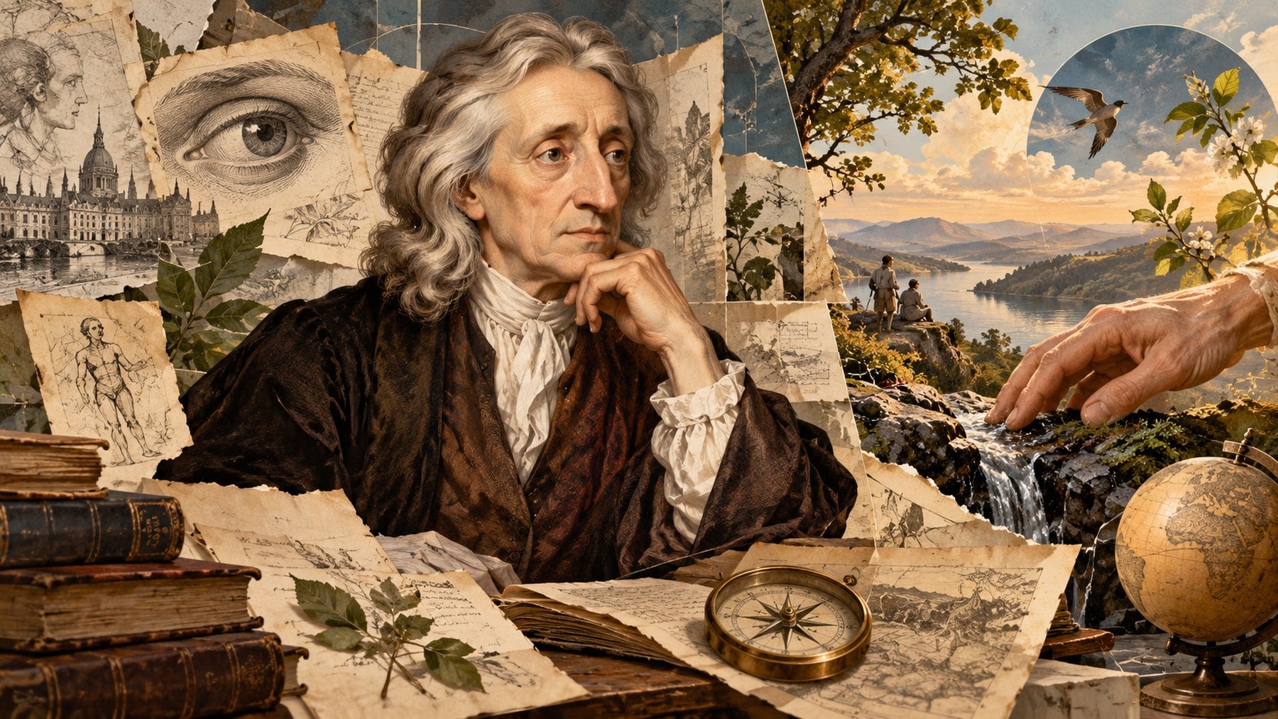 Dibujo de John Locke. Imagen de creación propia.