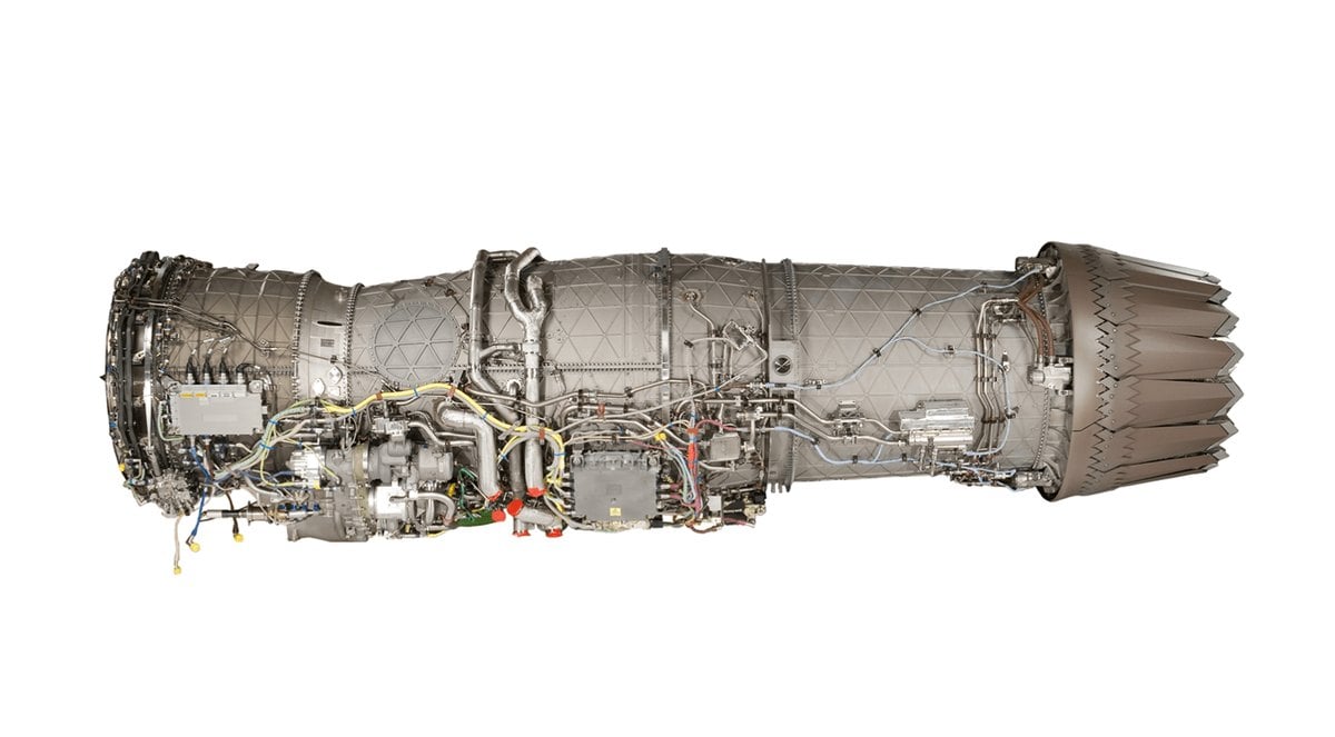 Motor F135 de Pratt & Whitney, el motor del F-35, visto de lado