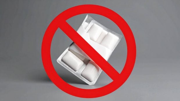 prohibición chicles