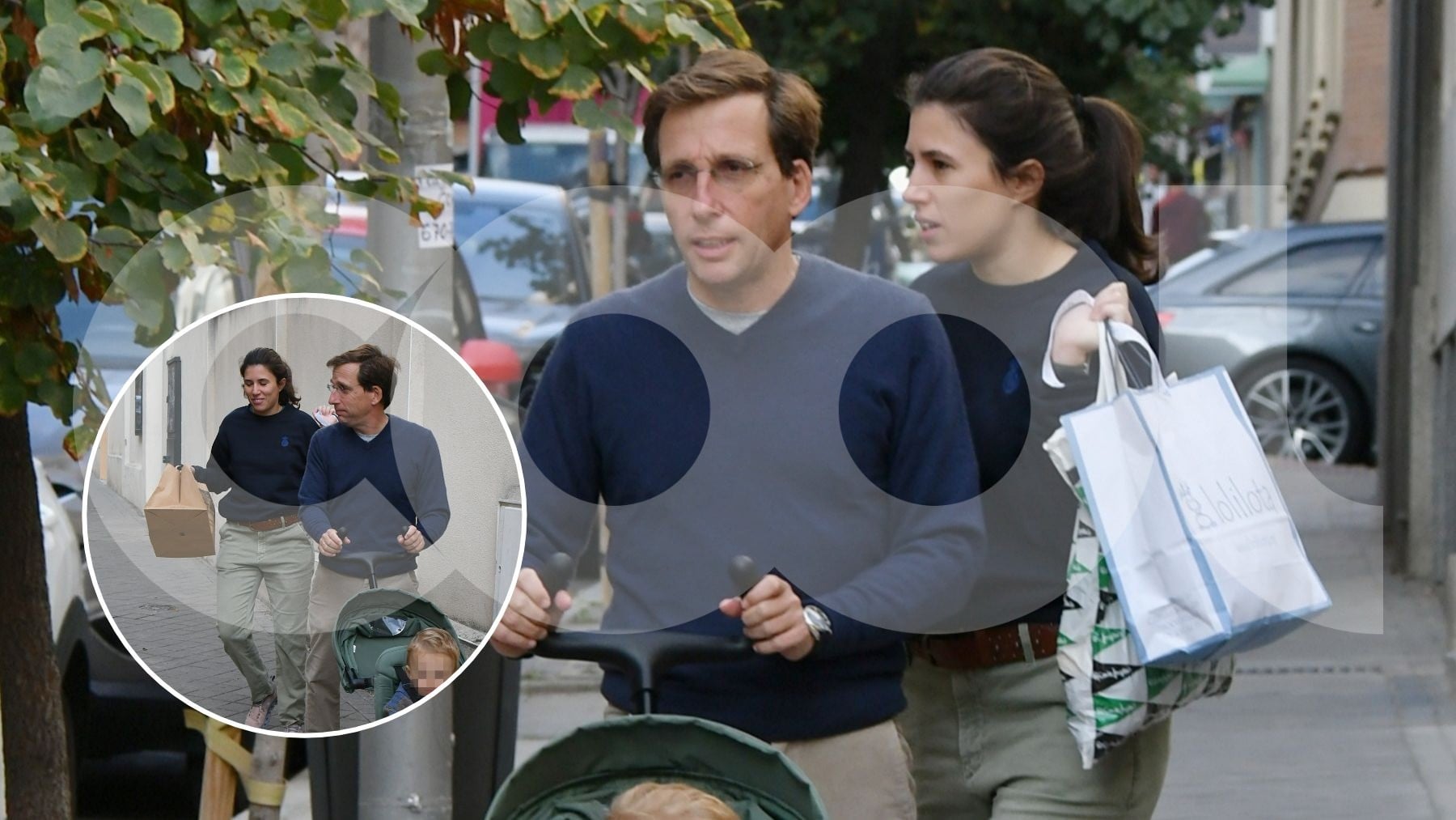 Almeida con su mujer e hijo de paseo por Madrid. (Foto: COO)