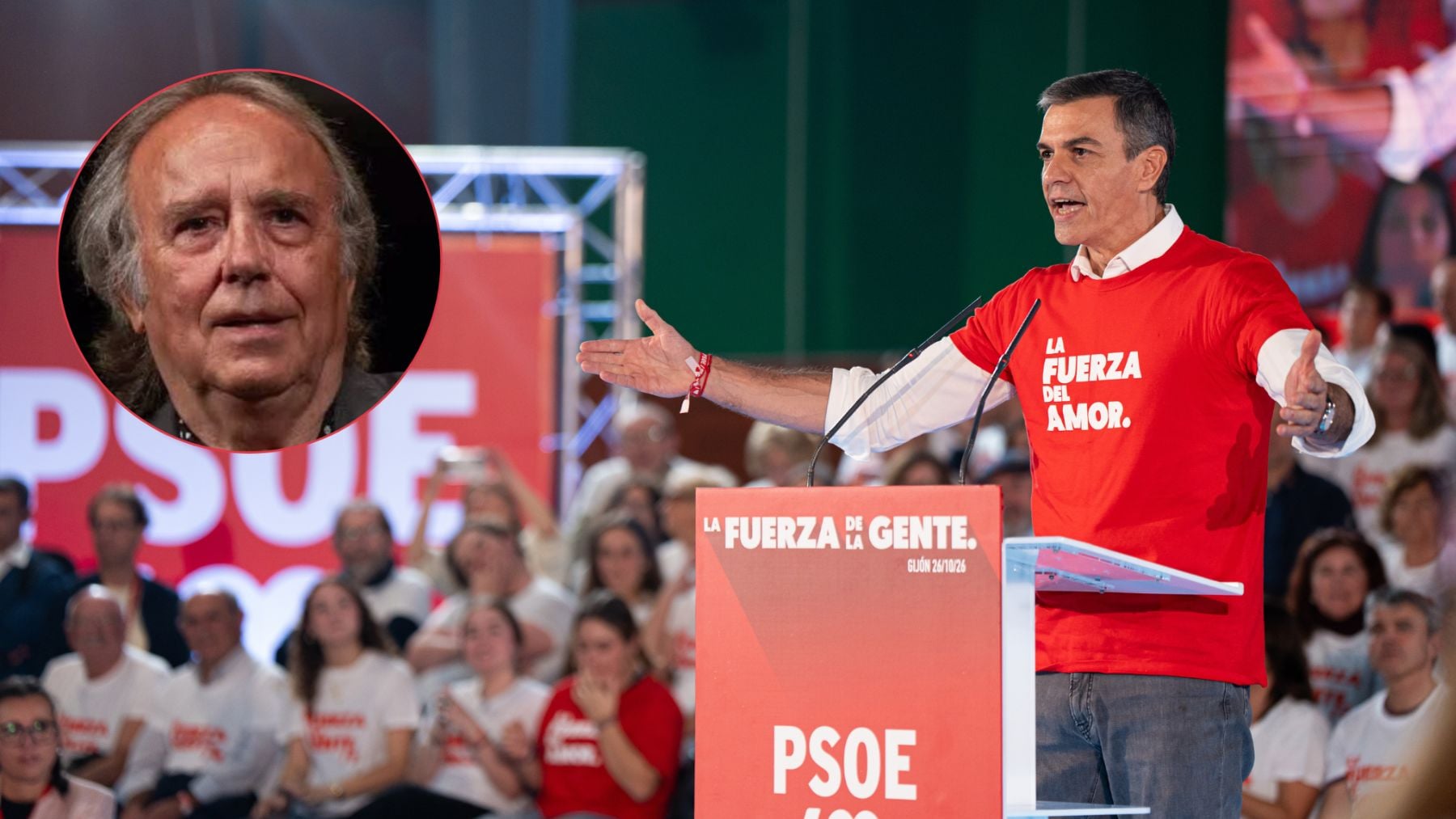 Pedro Sánchez en un mitin en Gijón. (Foto: EP)
