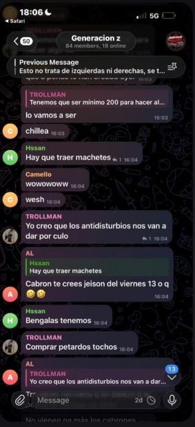 telegram protesta palma Mallorca