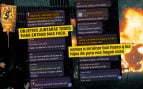 Los telegrams de Blocus pidiendo a los saqueadores «martillos y cosas pesadas» para «petar las tiendas» y «porras para los polis”.