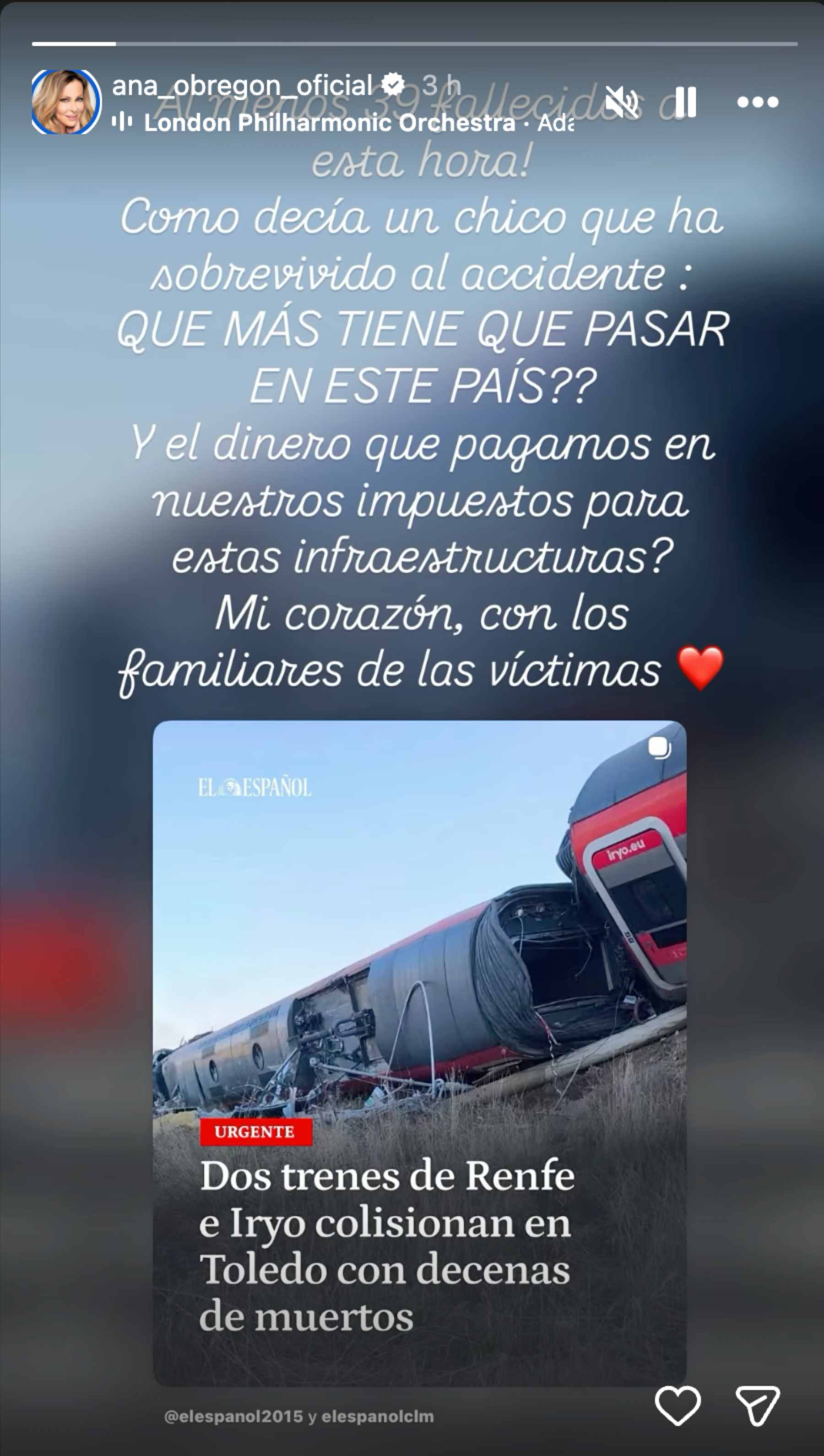 Historia de Instagram de Ana Obregón. (Foto: RRSS)