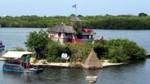 Joysxee Island (2011) in Lagoon Makash, Isla Mujeres, Mexico.