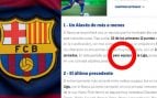 Artículo en la web oficial del FC Barcelona
