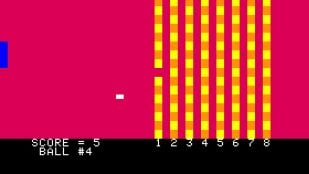 Apple II en Raspberry Pi: partida de un juego de ladrillos en el emulador LinApple