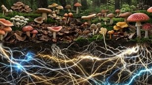 Lluvia y señales eléctricas de setas
