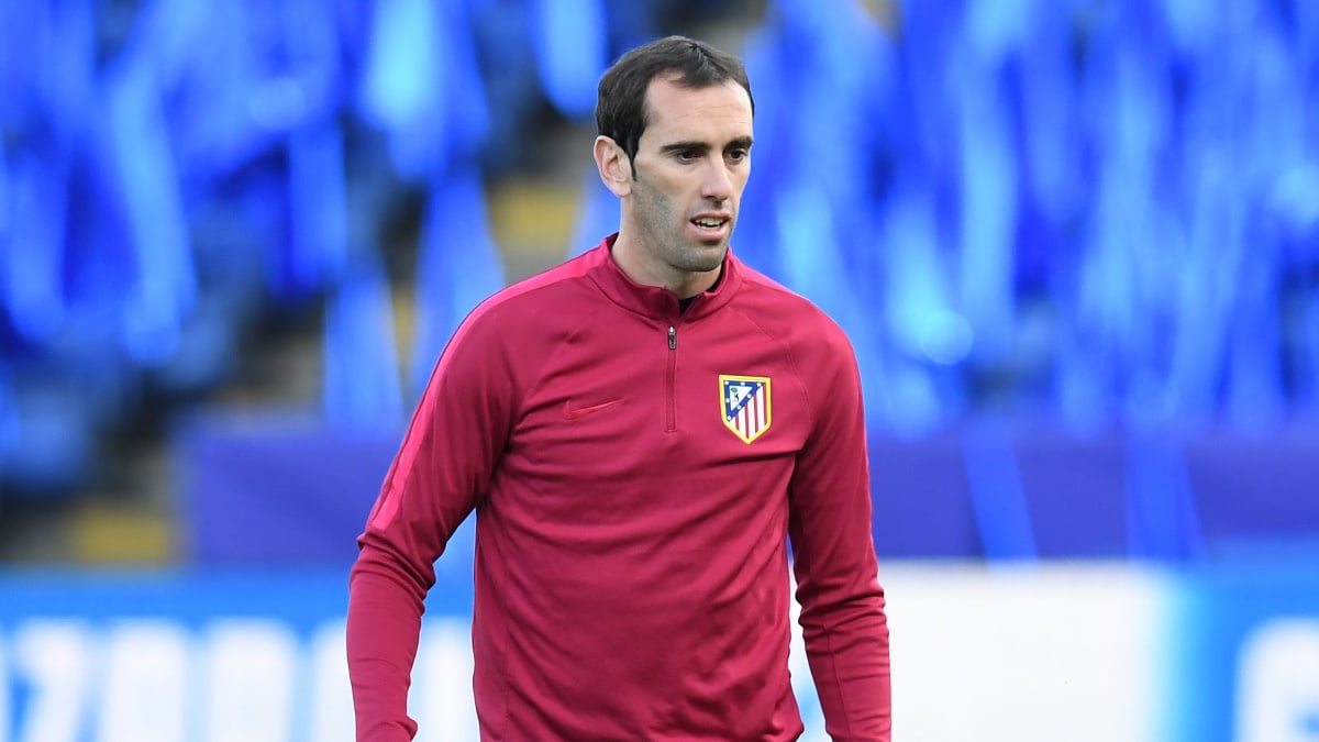 Diego Godín, durante un entrenamiento