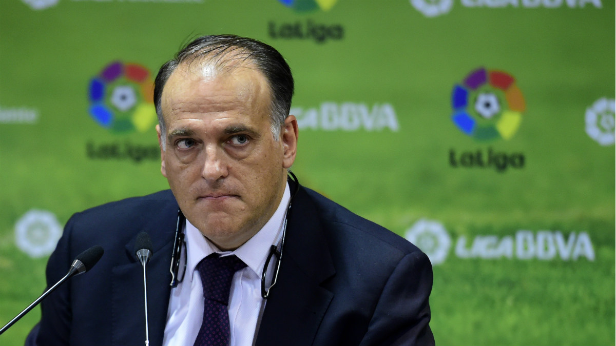 Javier Tebas no está de acuerdo con la sanción al Atleti. (AFP)