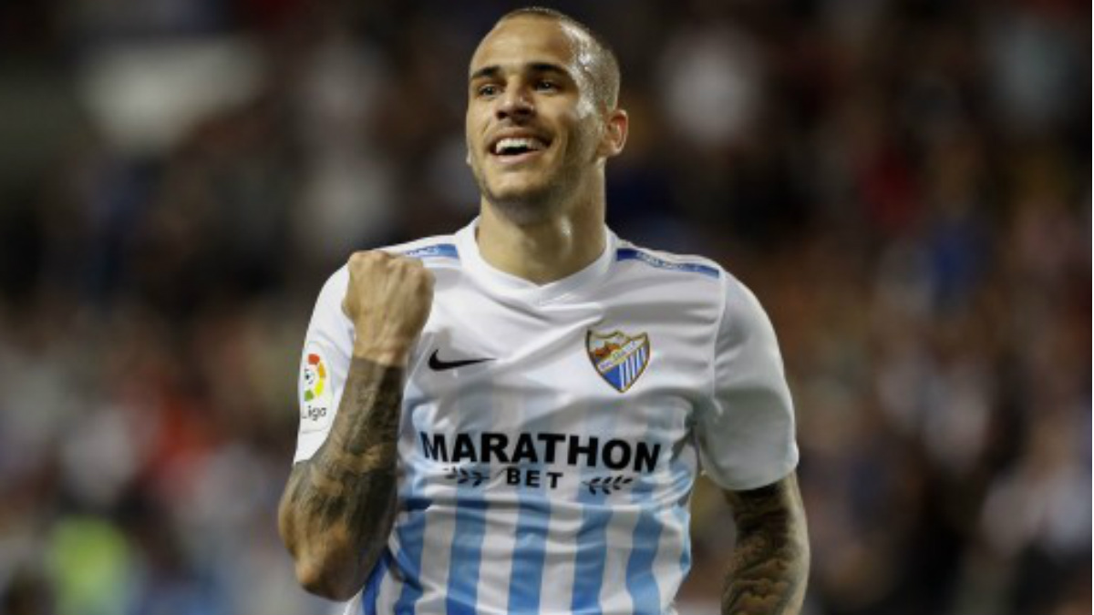 Sandro celebra un gol con el Málaga. (malagacf.com)