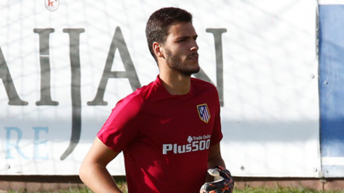 André Moreira, durante un entrenamiento con el Atlético