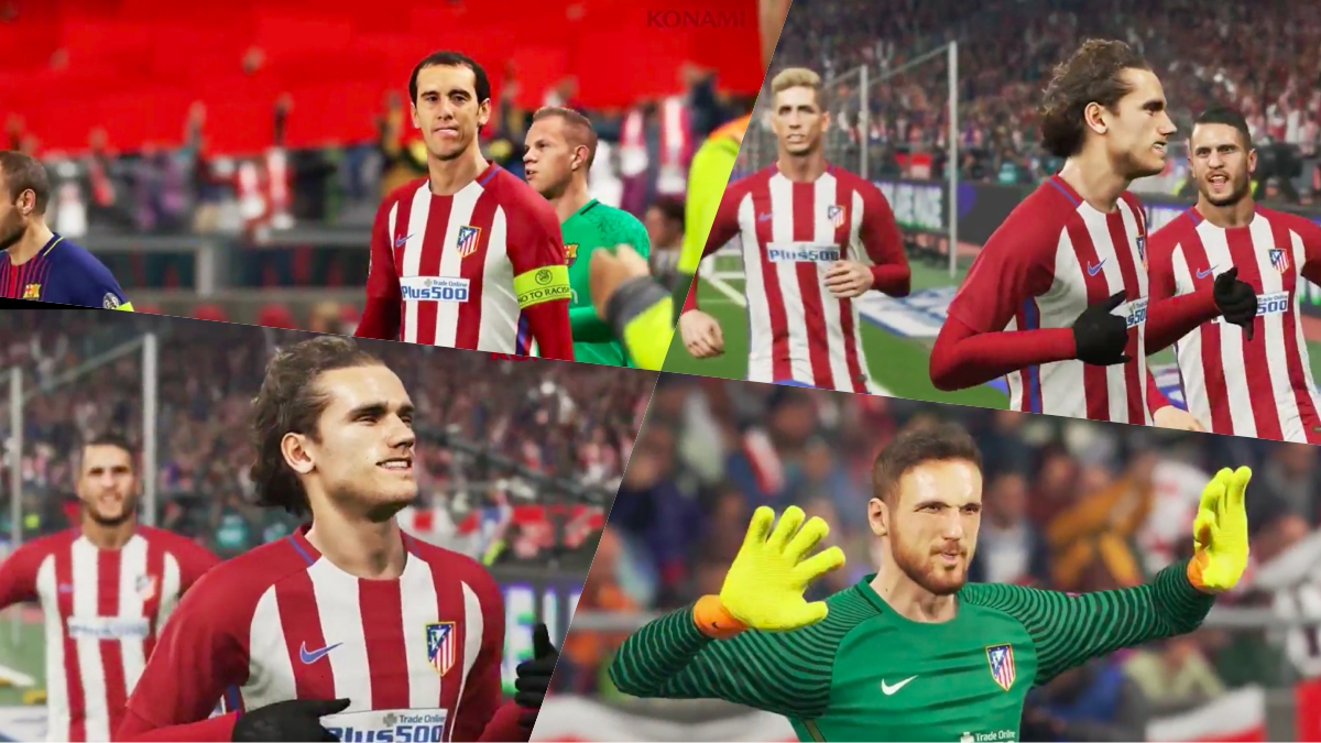 Los futbolistas del Atlético en el PES 2018