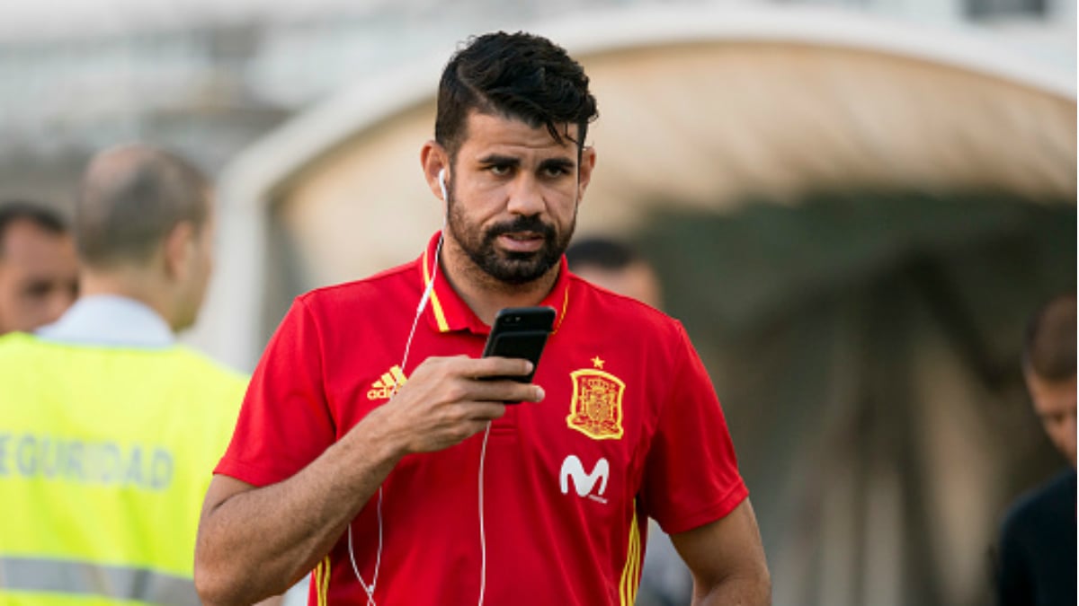 Diego Costa en la última concentración con la Selección (Getty).