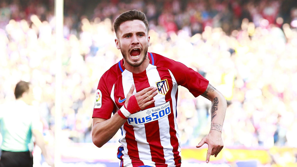 Saúl celebra un gol con el Atlético. (Getty)
