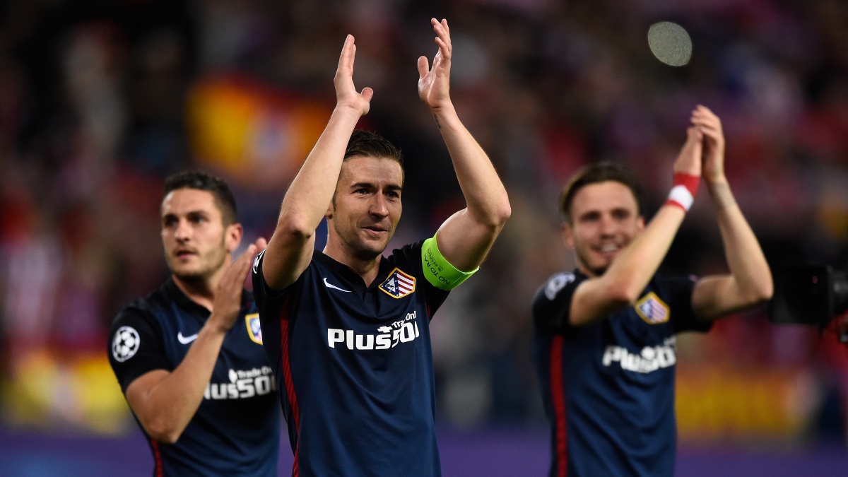 Koke, Gabi y Saúl celebran haber eliminado al Barça en 2016