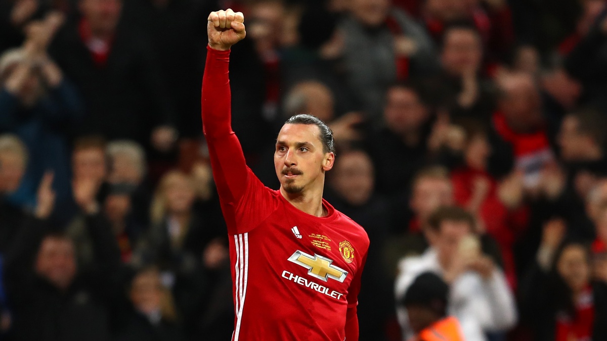 Zlatan Ibrahimovic celebra un gol con el Manchester United