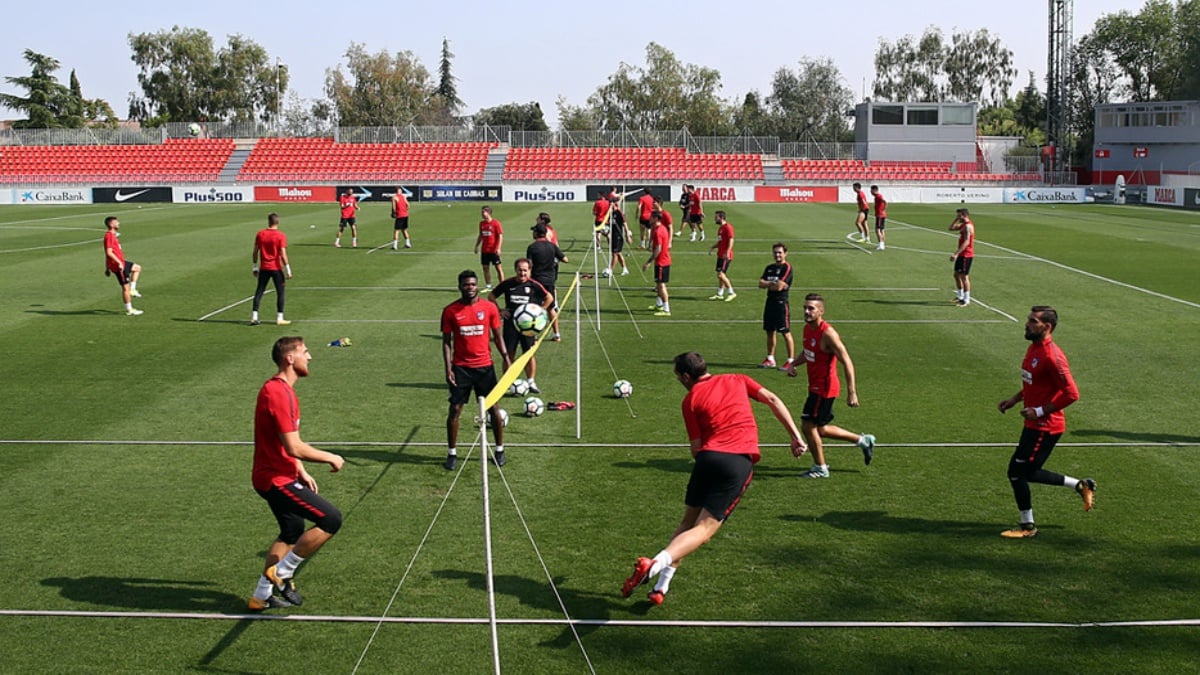 Los jugadores del Atlético entrenan en Majadahonda