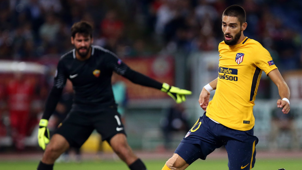 Carrasco cumplió 100 partidos ante la Roma. (atleticodemadrid.com)