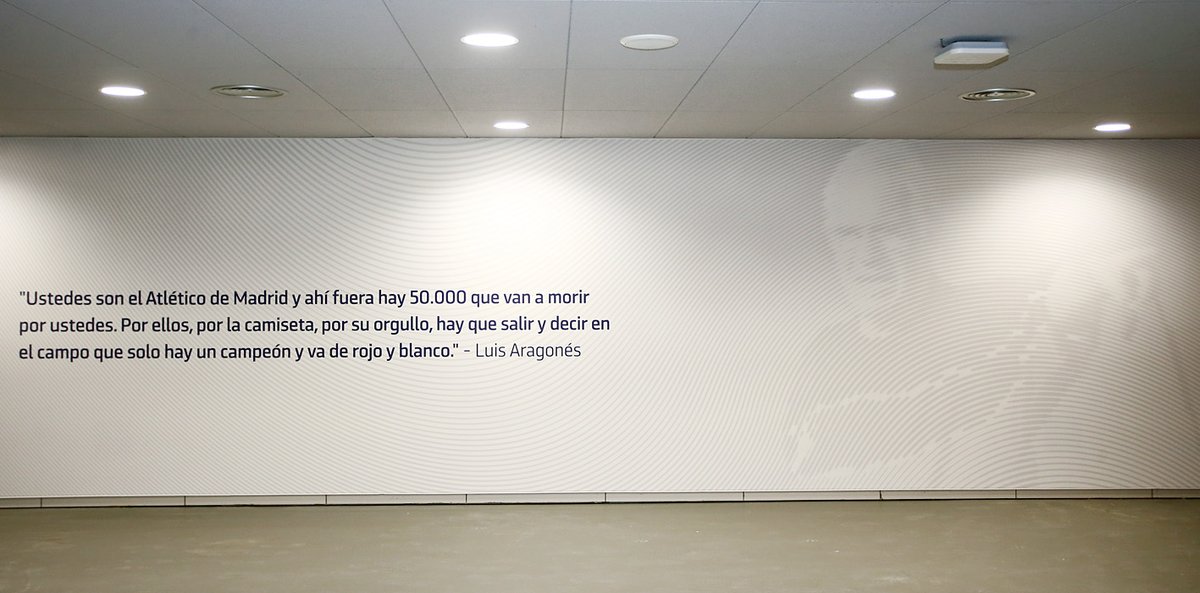 El túnel del Metropolitano motiva a los jugadores con frases de Luis Aragonés y Simeone