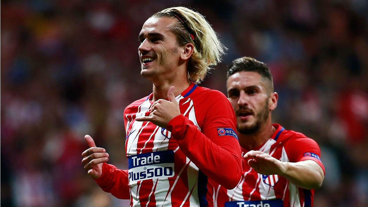 Griezmann celebra un gol con el Atlético en la Champions. (Getty)