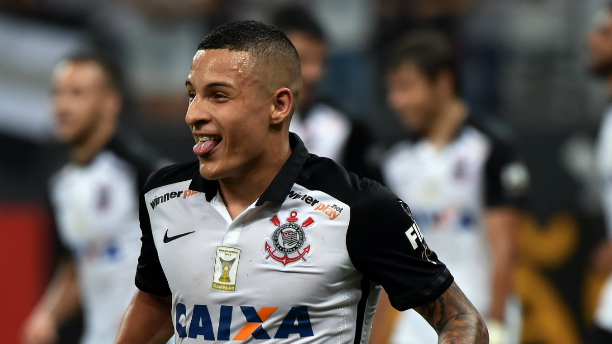Arana celebra un gol con el Corinthians. (AFP)