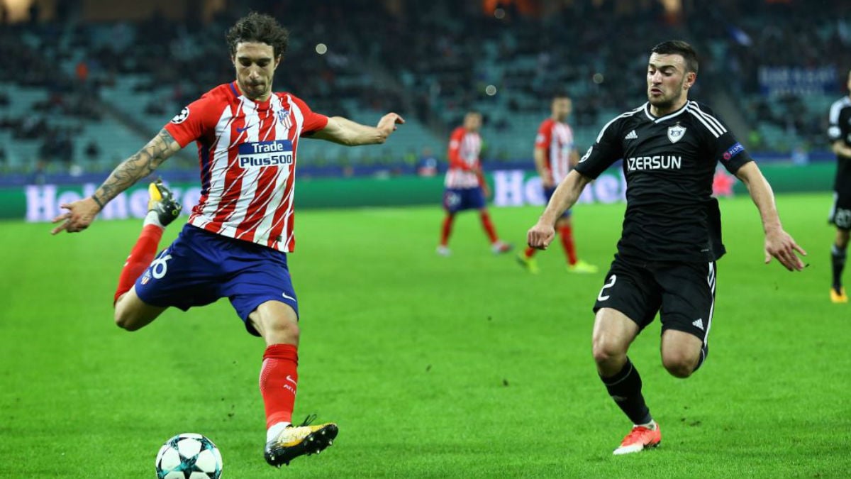 Sime Vrsaljko en el encuentro de Champions, ante el Qarabag (Getty).