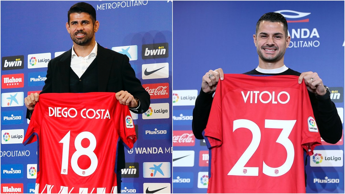 El Atlético presenta a Costa y Vitolo