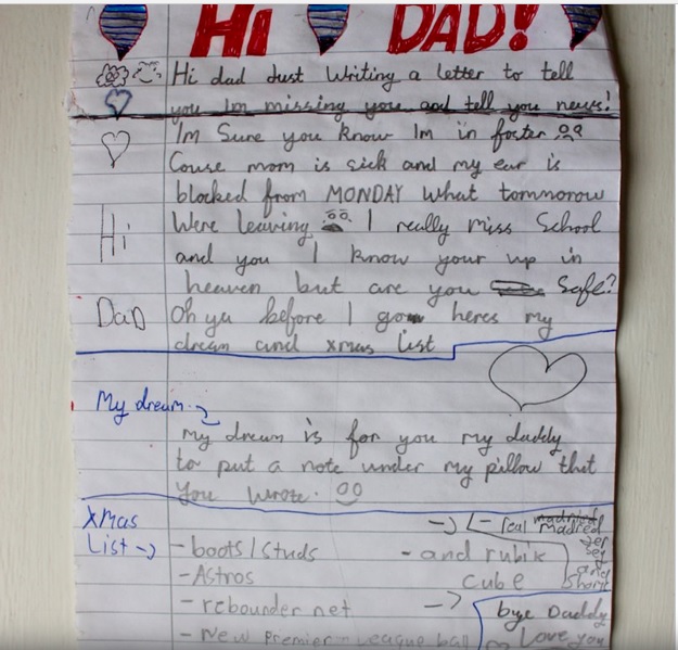 La carta de un niño a su padre fallecido que se ha hecho viral