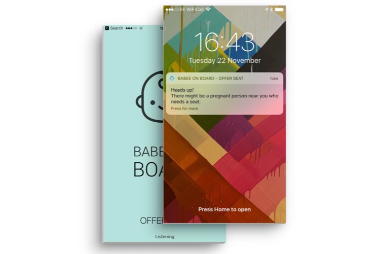 Babee on board, la app para ceder el asiento a embarazadas