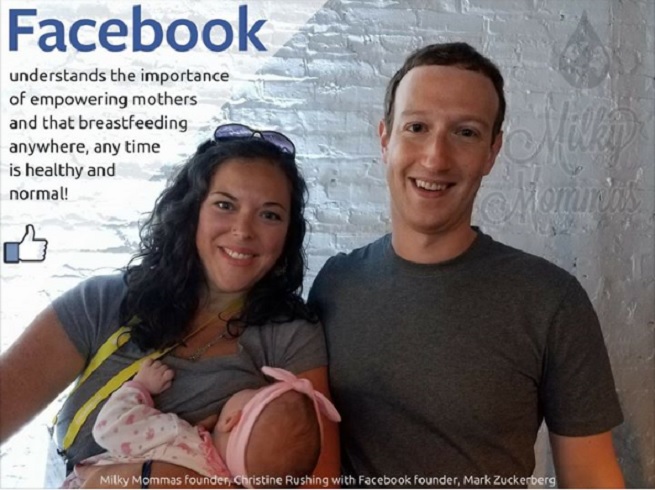 Facebook respalda la lactancia materna
