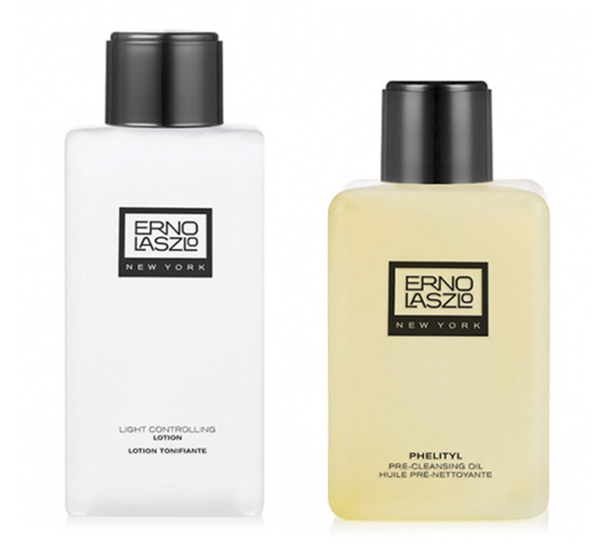 Light Controlling Lotion y Pre-Cleansing Oil, de Erno Laszlo.