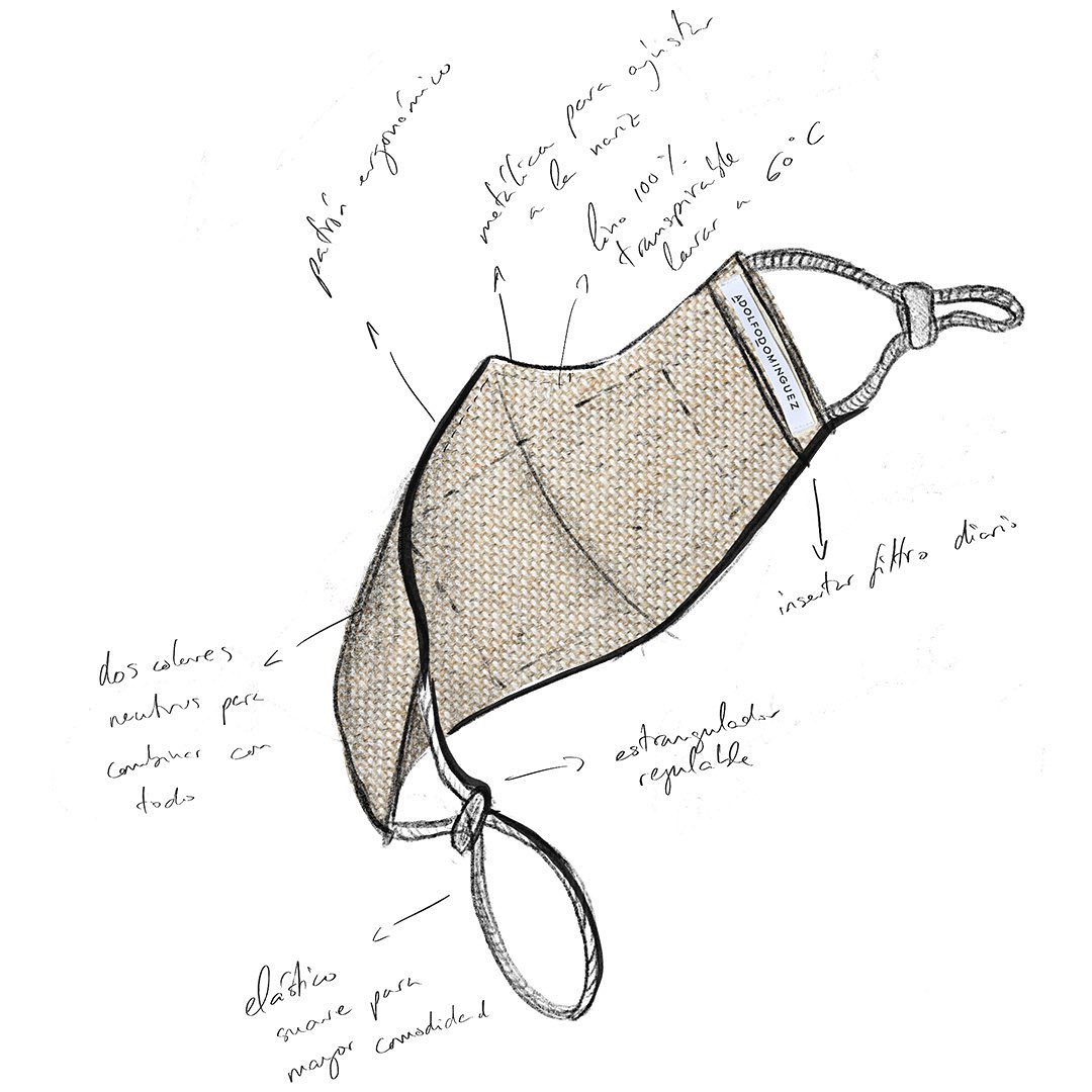 Diseño de mascarilla de Adolfo Dominguez