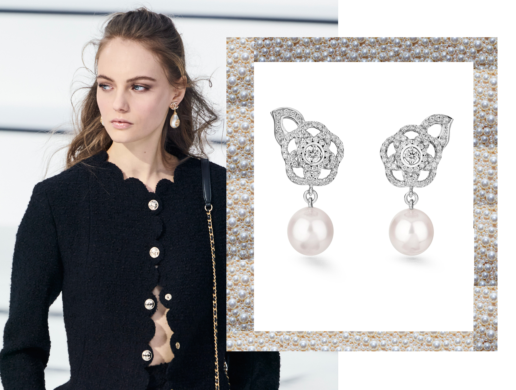 Desfile de Chanel; pendientes de Chanel/Foto: Imaxtree; Chanel.
