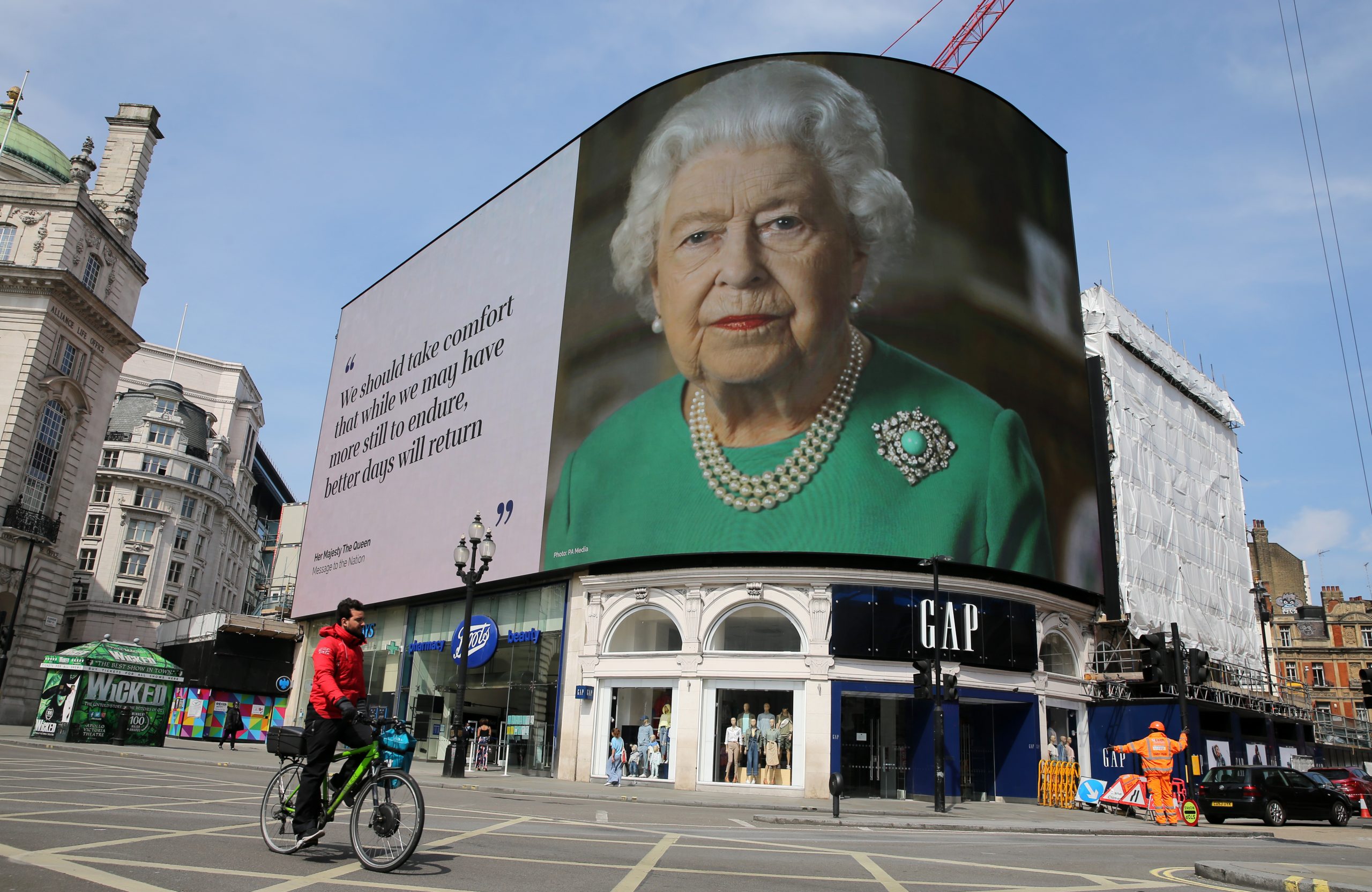 En la imagen, el mensaje de la Reina Isabel II por el coronavirus. /Foto: Getty