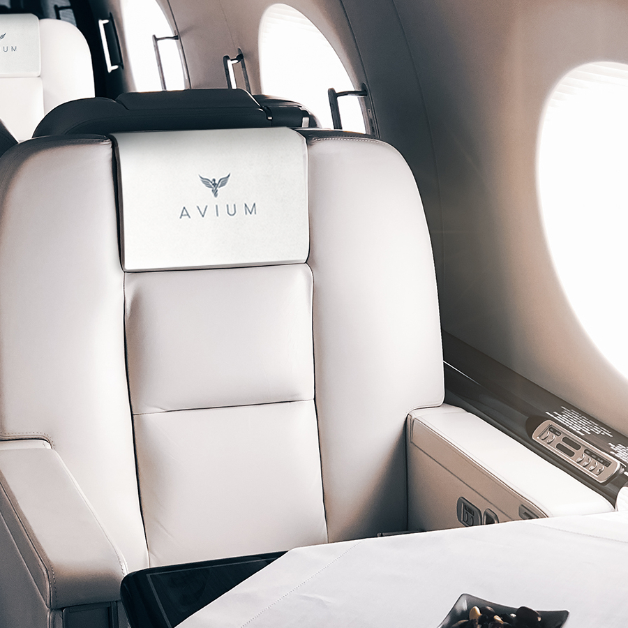 Interior de un jet privado de AVIUM/Foto: AVIUM