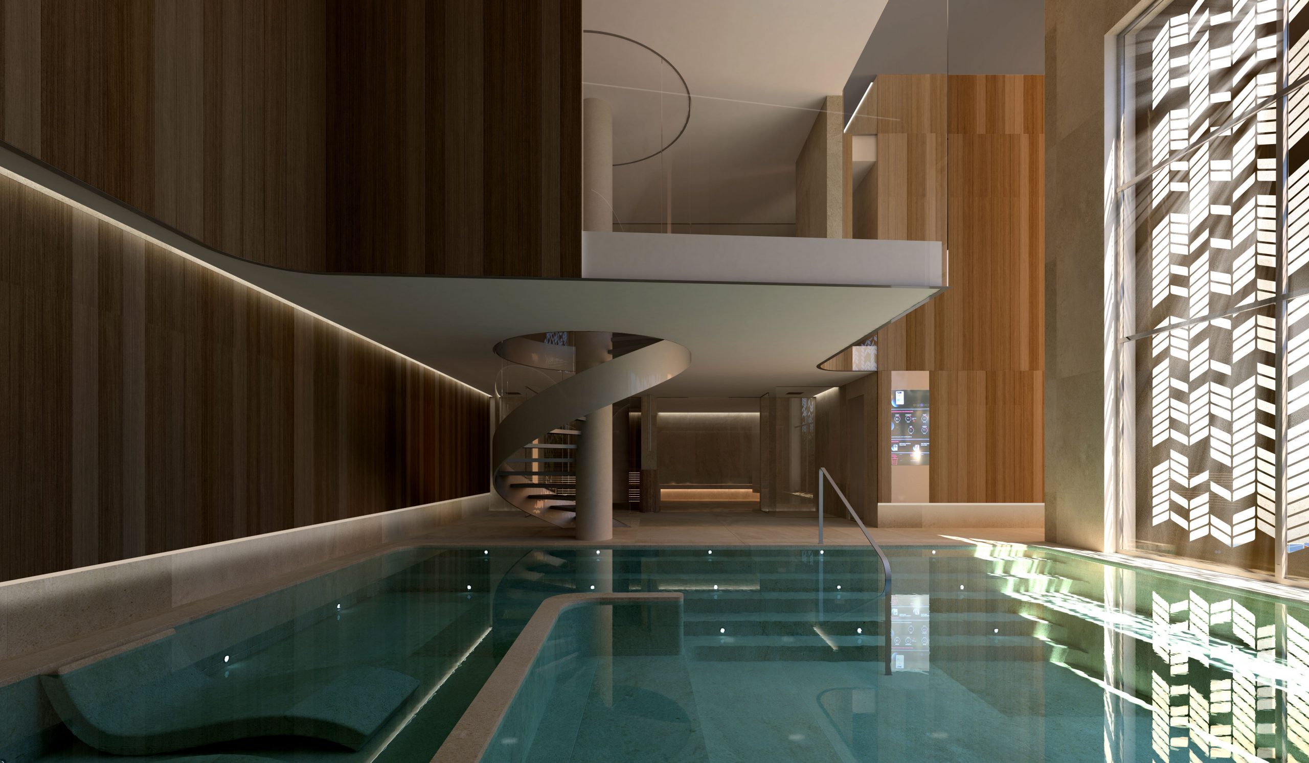 Piscina climatizada del edificio Liora