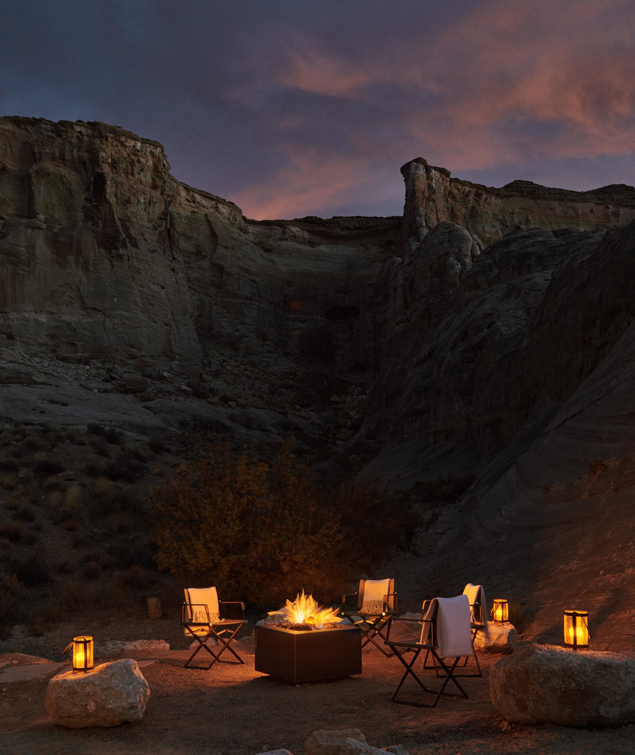 Cena en los exteriores de Amangiri