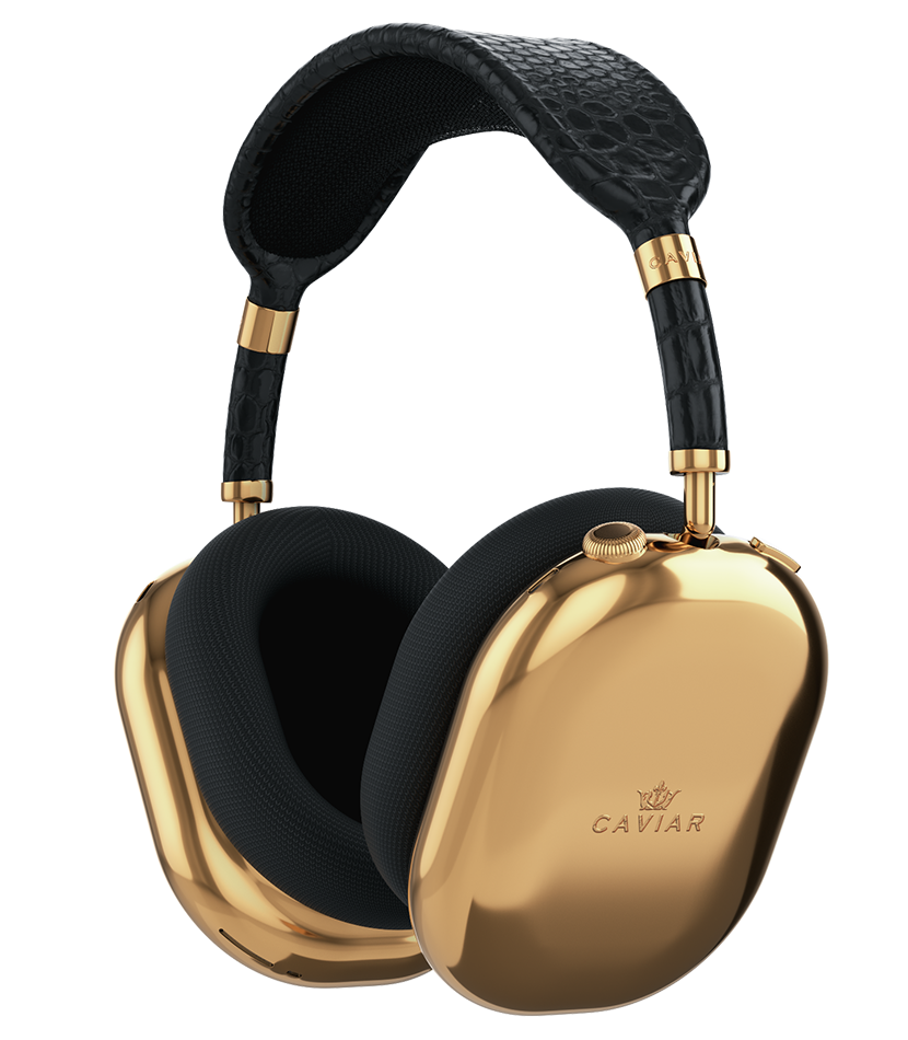 AirPods Max de Caviar en negro bañados en oro