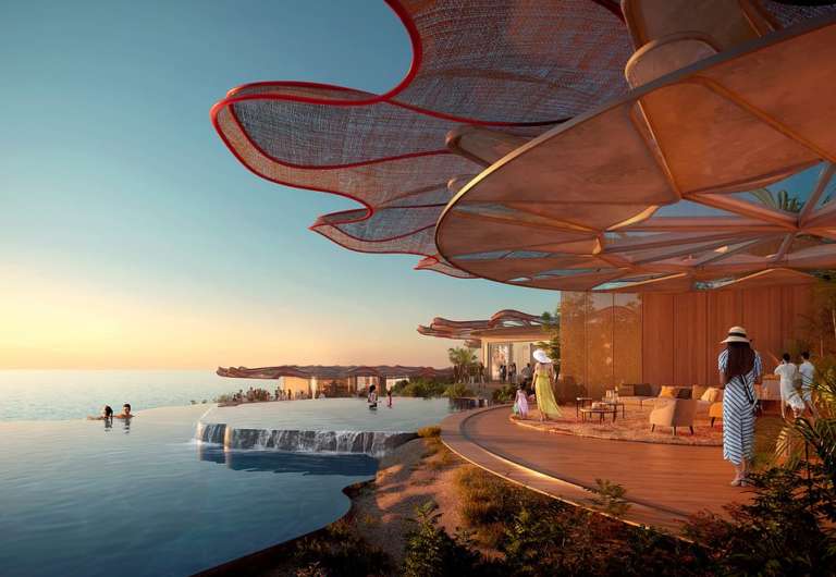 La isla delf&iacute;n en Arabia Saud&iacute;. /Foto: Fosters & Partners