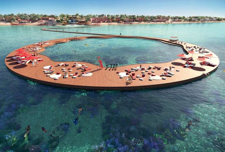 La isla delf&iacute;n en Arabia Saud&iacute;. /Foto: Fosters & Partners