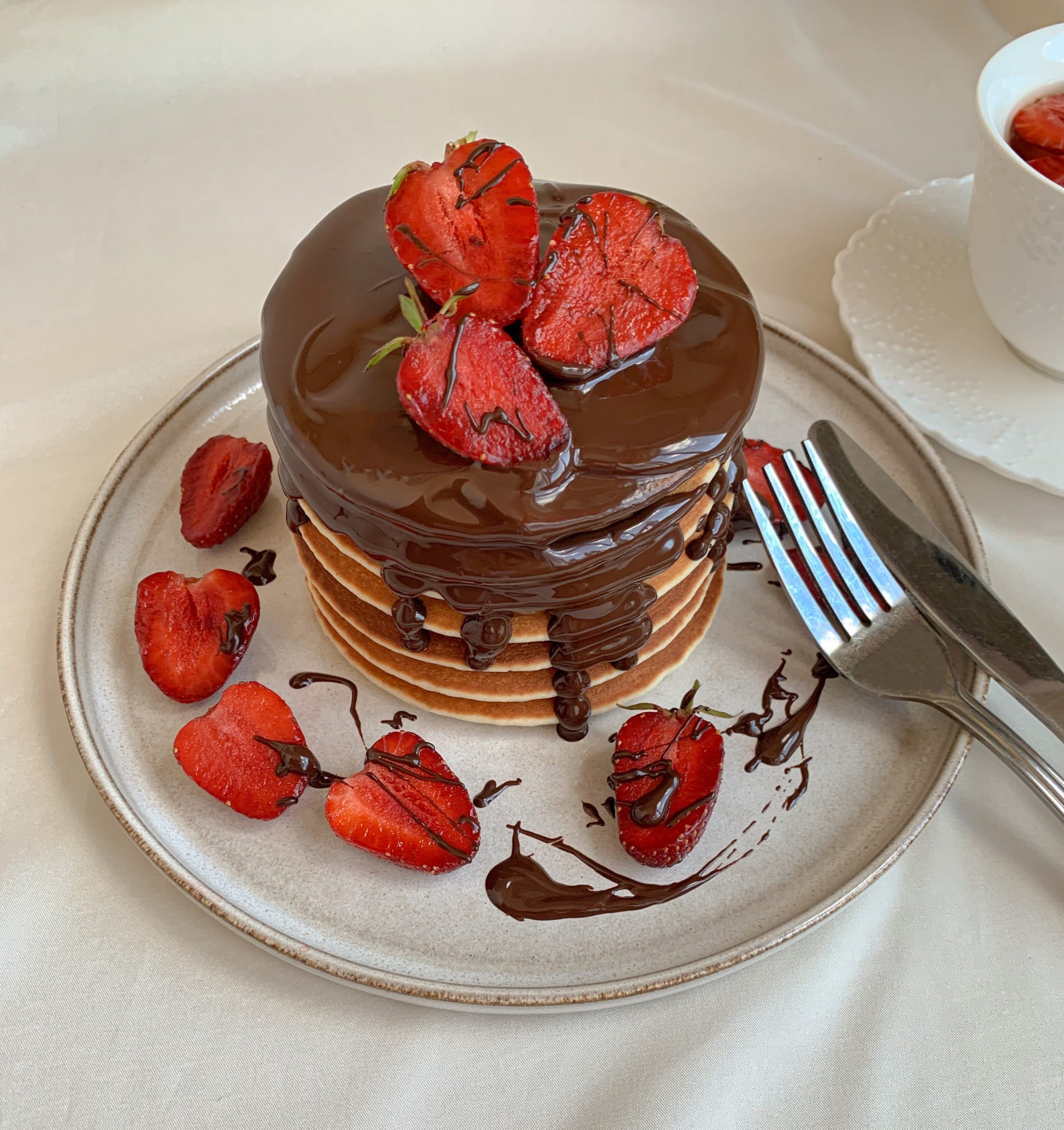 Tortitas de chocolate con fresas